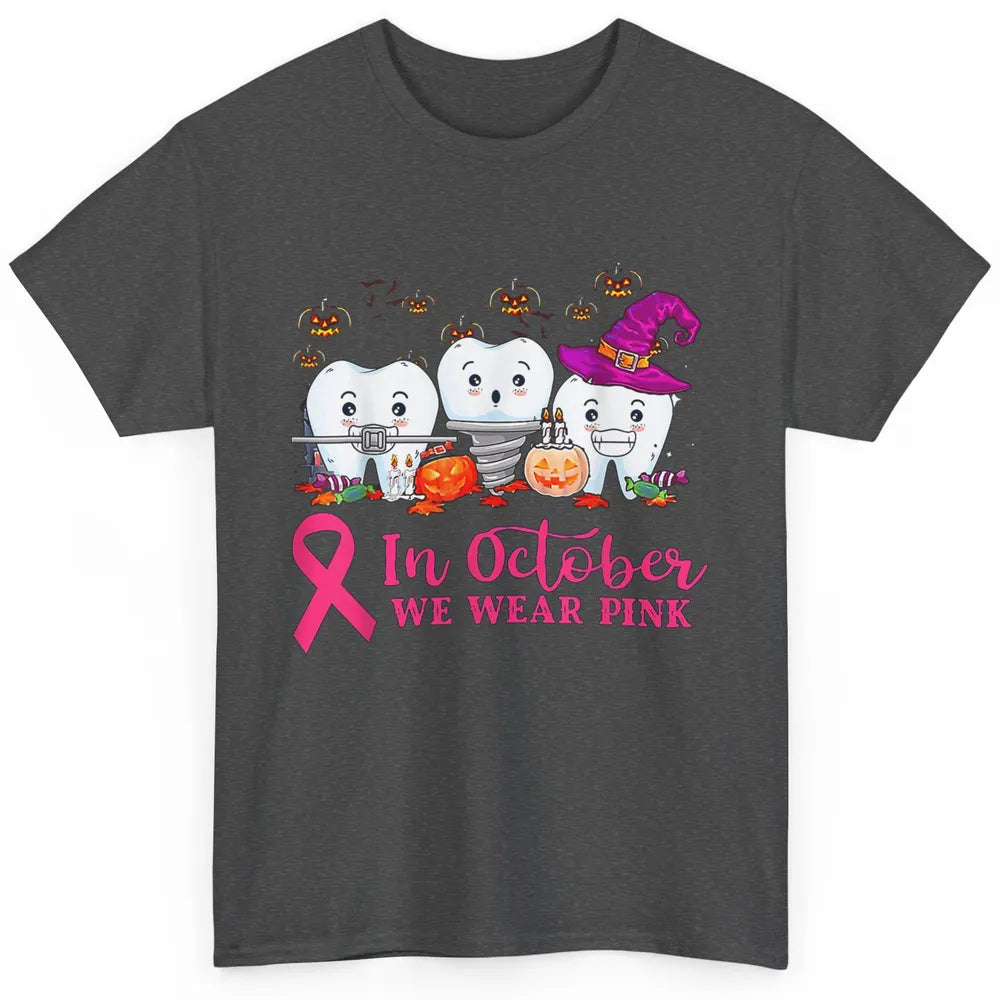 Dental Dentist Teeth October Wear Pink Breast Cancer Month Classic Unisex T-Shirt