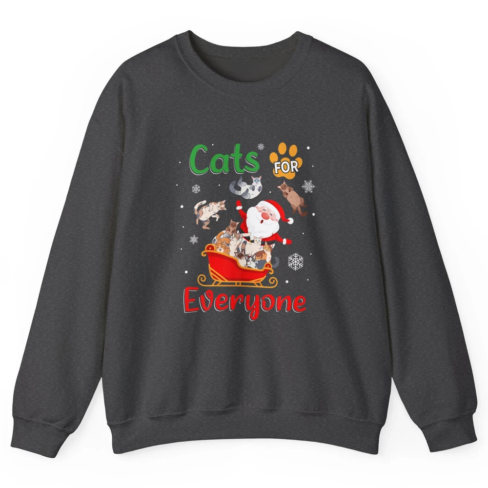 Merry Christmas Cats For Everybody Reindeer Xmas Santa Claus Unisex Crewneck Sweatshirt