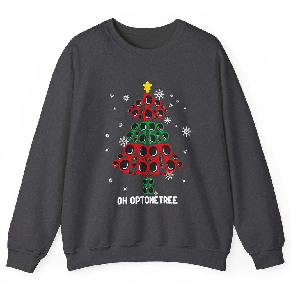 Glasses Christmas Tree Oh Optometree Optometry Optician Gift Unisex Crewneck Sweatshirt