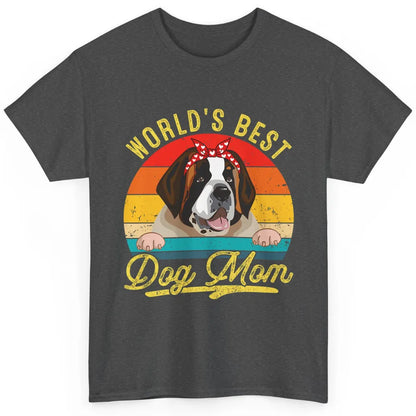 World Best Saint Bernard Dog Mom Funny Sunflower Mothers Day Classic Unisex T-Shirt