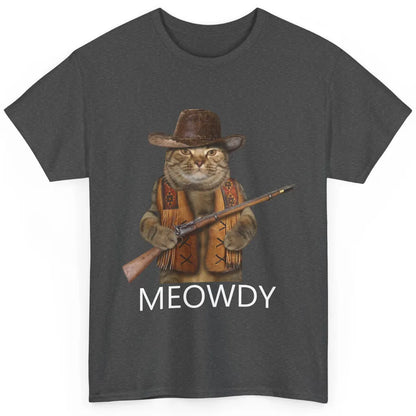 Funny Cat Cowboy Costume Meowdy Western Country Cat Lovers Classic Unisex T-Shirt