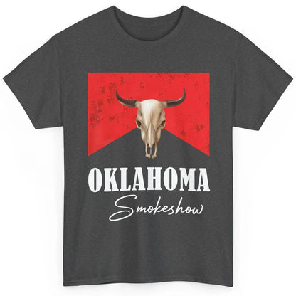 Boho Bull Skull Cow Print Oklahoma Smokeshow Western Country Classic Unisex T-Shirt