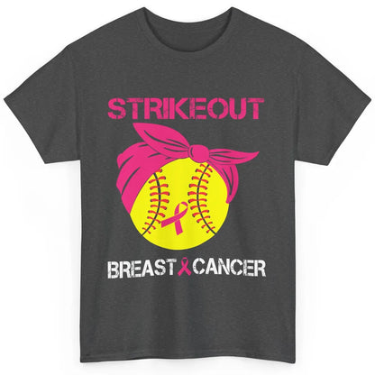 Softball Breast Cancer Awareness Strike Out Pink Ribbon Gift Classic Unisex T-Shirt