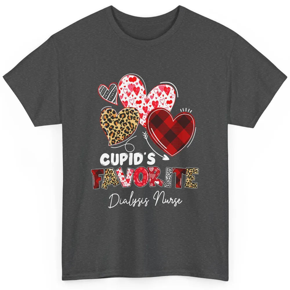 Cupid Favorite Dialysis Nurse Buffalo Plaid Valentines Day Classic Unisex T-Shirt