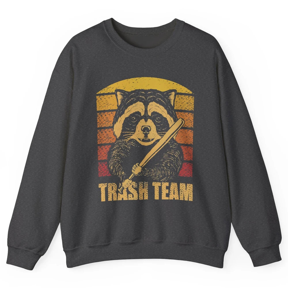 Vintage Raccoon Trash Team Trashed Panda Lovers Gift Unisex Crewneck Sweatshirt