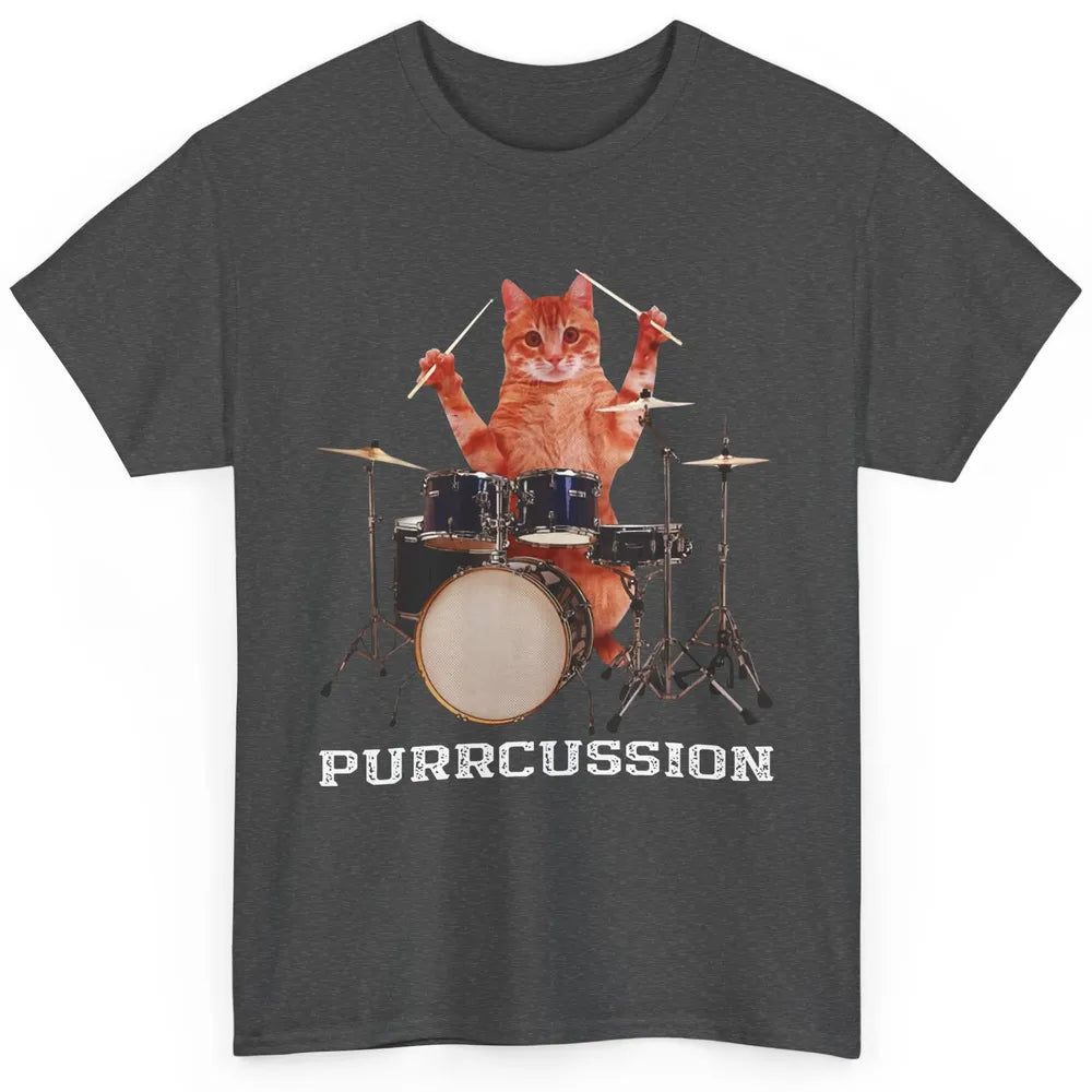 Cat Drummer Purrcussion I Destroy Silence Percussionist Drum Classic Unisex T-Shirt