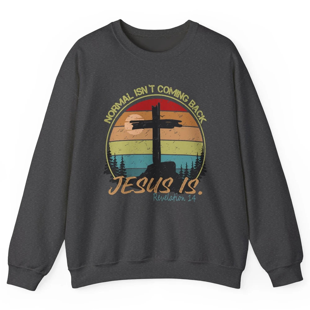 Vintage Normal Isn't Coming Back Jesus is Christian Western Unisex Crewneck Sweatshirt