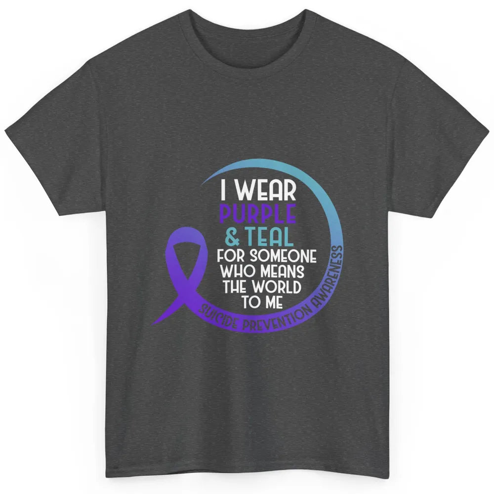 Wear Purple And Teal Ribbon Warrior Suicide Prevention Month Classic Unisex T-Shirt