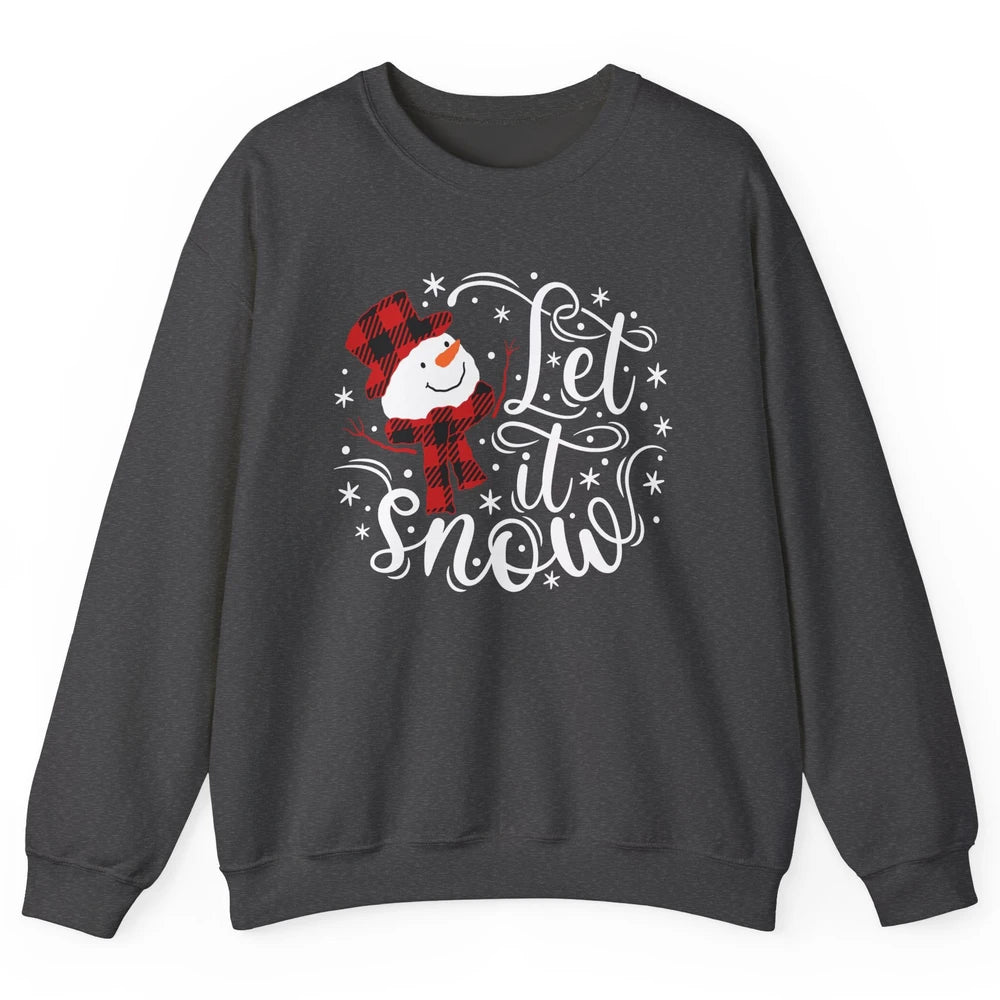 Funny Snowman Let It Snow Snowflakes Holiday Merry Christmas Unisex Crewneck Sweatshirt