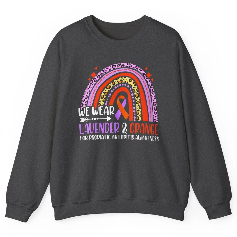 Wear Lavender Orange Rainbow Psoriatic Arthritis Month PsA Unisex Crewneck Sweatshirt