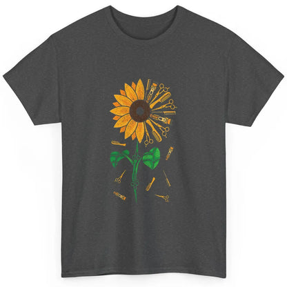 Barber Tool Sunflower Style Hairstylist Hairdresser Vintage Classic Unisex T-Shirt