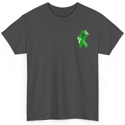 Traumatic Brain Injury Awareness Floral Green Ribbon TBI Classic Unisex T-Shirt