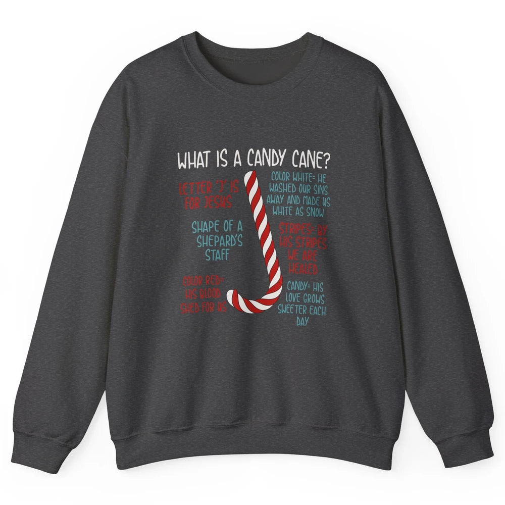 Merry Christmas Candy Cane Xmas Sayings Believe Faith Jesus Unisex Crewneck Sweatshirt