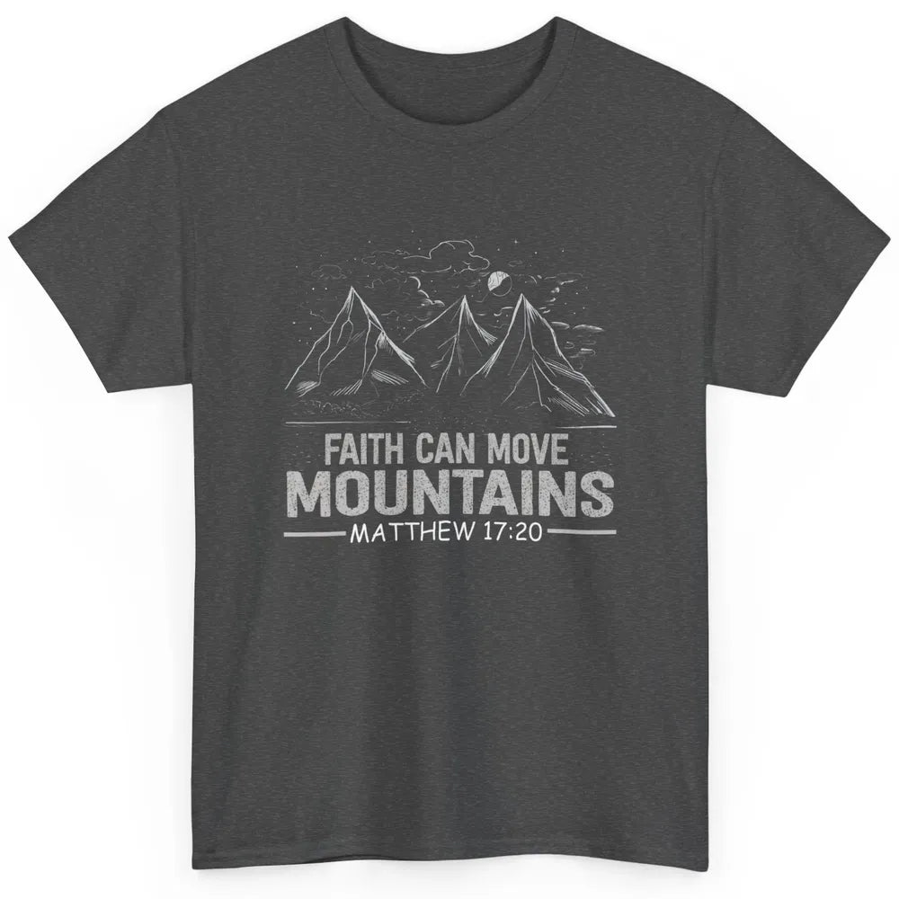 Vintage Faith Move Mountains Bible Verse Jesus Christian God Classic Unisex T-Shirt