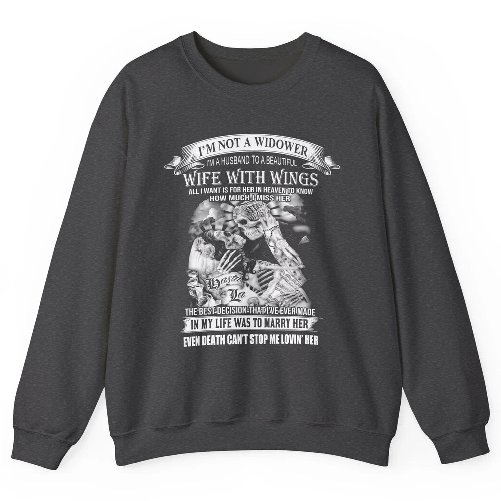 Wife In Heaven I'm Not A Widower Guardian Angel Wife Unisex Crewneck Sweatshirt