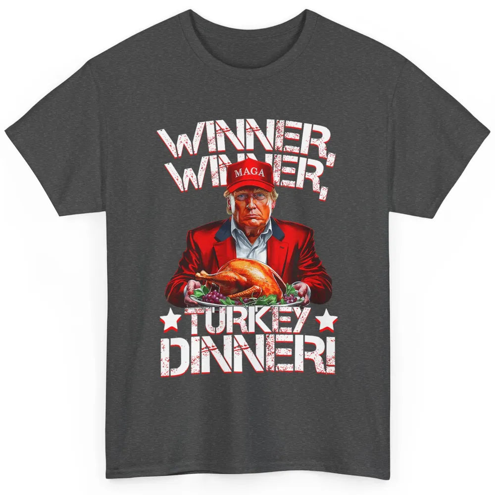 Funny Trump Winner Turkey Dinner Thanksgiving Donald Trump President Republican Political Humor Classic Unisex T-Shirt