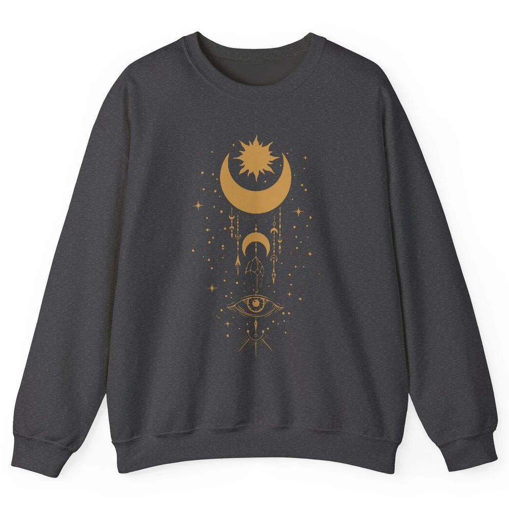 Sun And Moon All Seeing Eye Witchy Things Witch Gift Unisex Crewneck Sweatshirt