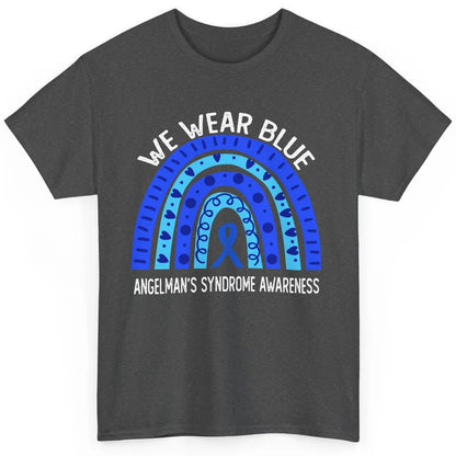 We Wear Blue For Angelman's Syndrome Blue Ribbon Rainbow Classic Unisex T-Shirt