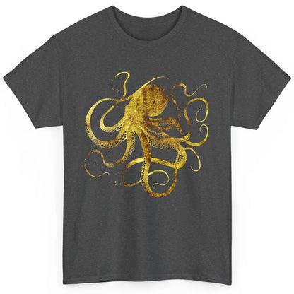 Squid Optical Illusion Octopus Japanese Calligraphy Gyotaku Classic Unisex T-Shirt