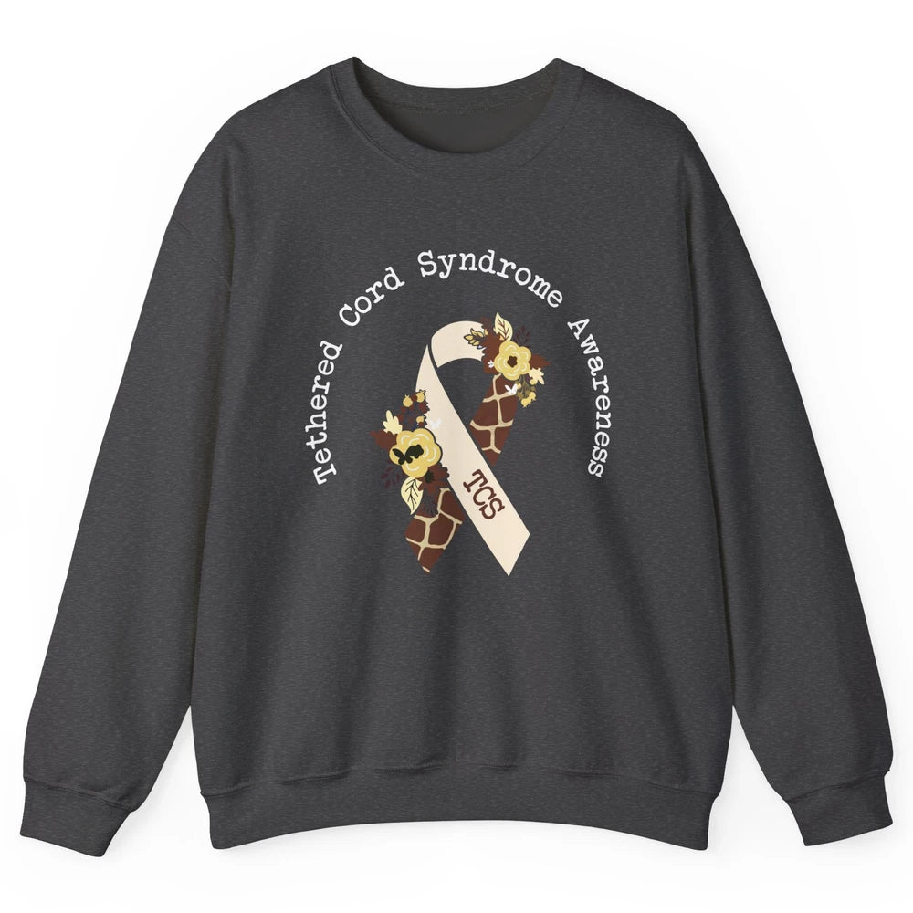 Tethered Cord Syndrome Awareness TCS Multiple Colored Ribbon Unisex Crewneck Sweatshirt