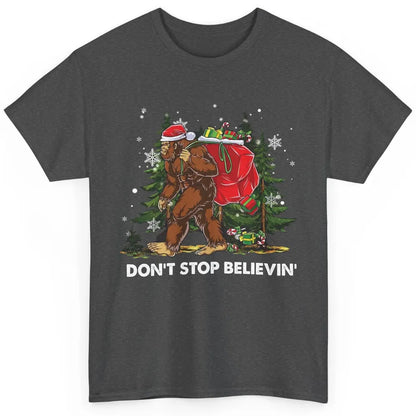 Funny Santa Bigfoot Don’t Stop Believing Christmas Tree Gift Classic Unisex T-Shirt