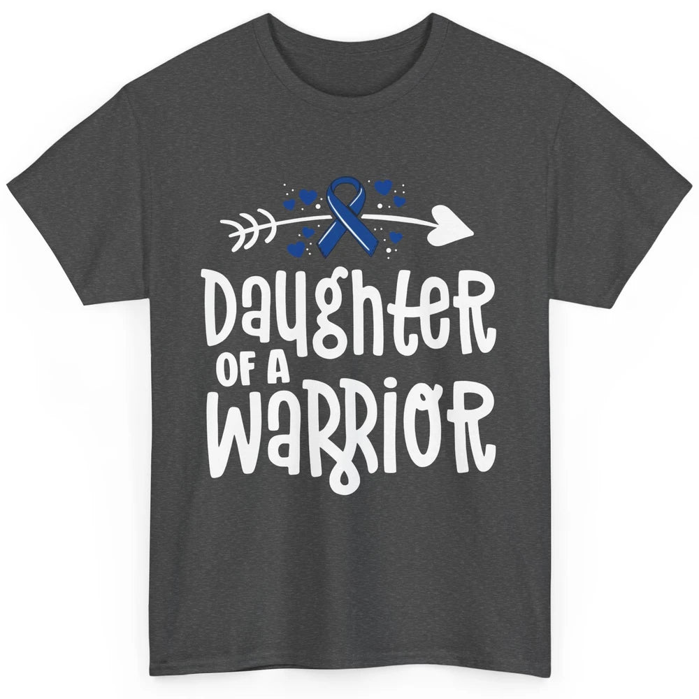 Warrior Daughter Colon Cancer Colorectal Dark Blue Ribbon Classic Unisex T-Shirt