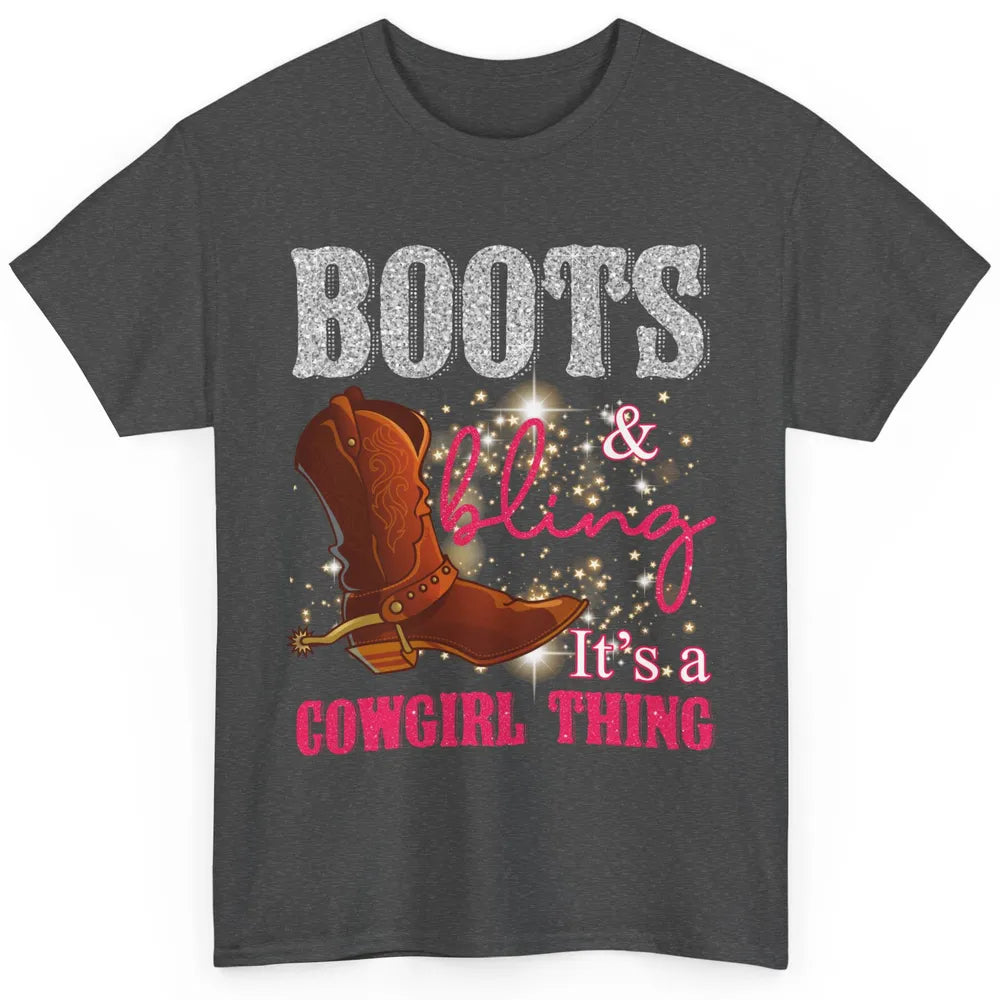 Western Country Cowgirl Thing Boots Bling Women Rodeo Cowboy Classic Unisex T-Shirt