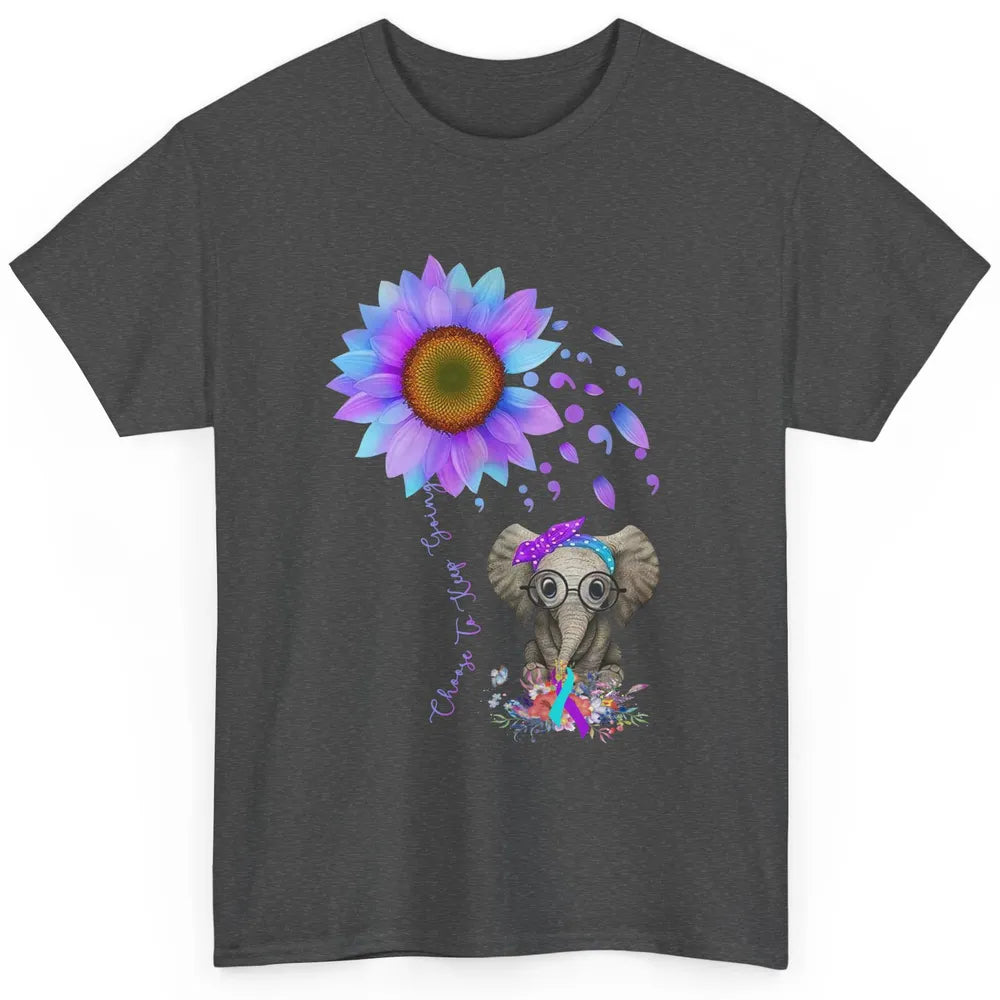 Sunflower Elephant Suicide Prevention Choose To Keep Going Classic Unisex T-Shirt