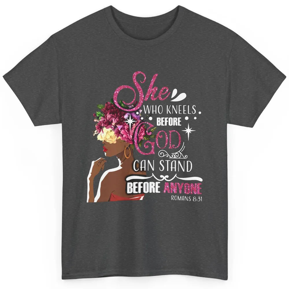 Black Girl She Who Kneels Before God Christian Afro Women Classic Unisex T-Shirt