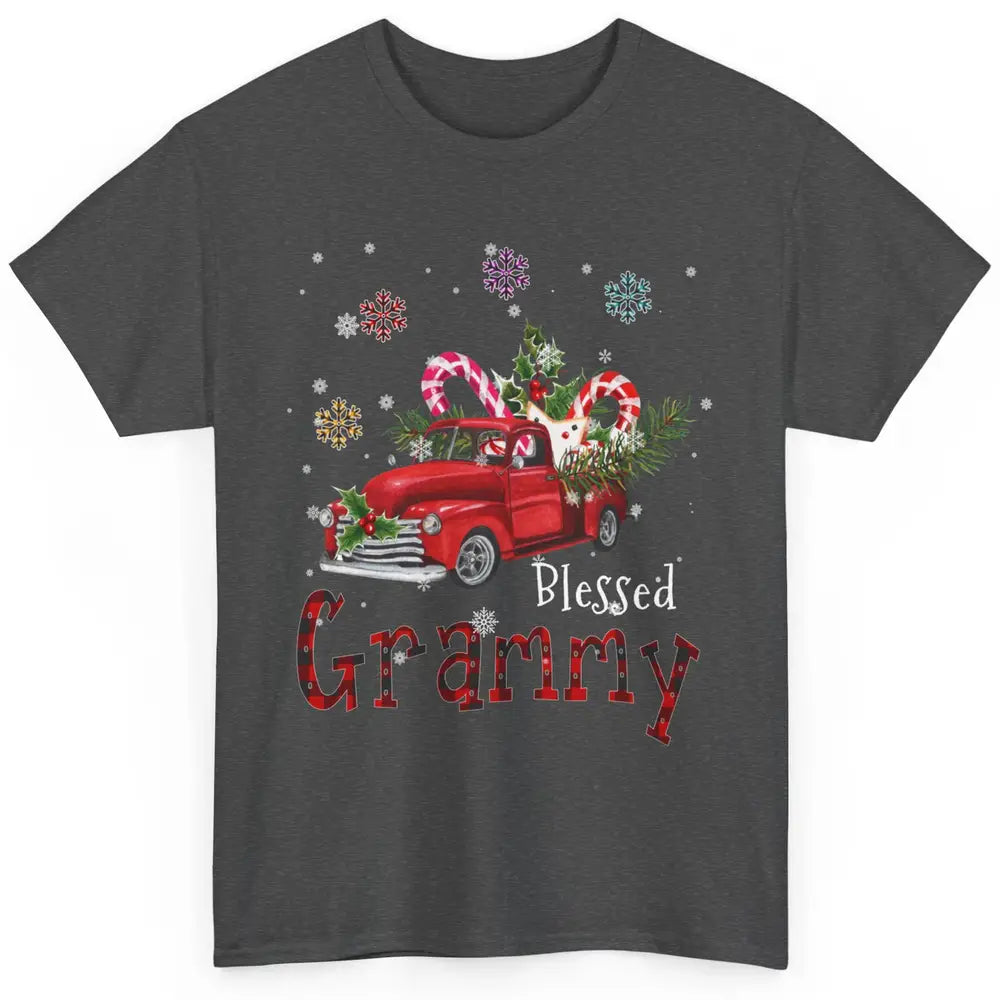 Merry Christmas Blessed Grammy Red Truck Xmas Grandma Retro Classic Unisex T-Shirt