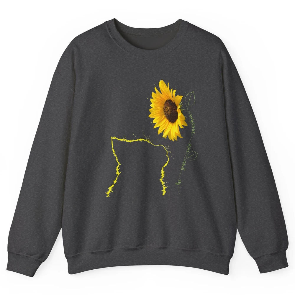 Sunflower Cat Be Your Own Be Your Own Sunshine Cat Mom Lady Unisex Crewneck Sweatshirt