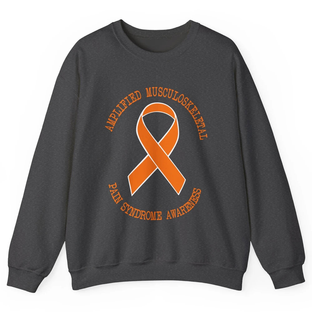 Amplified Musculoskeletal Pain Syndrome AMPS Orange Ribbon Unisex Crewneck Sweatshirt