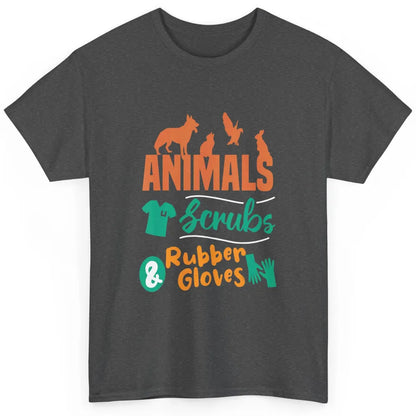 Animal Scrubs Rubber Gloves Veterinarian Vet Tech Pet Doctor Classic Unisex T-Shirt