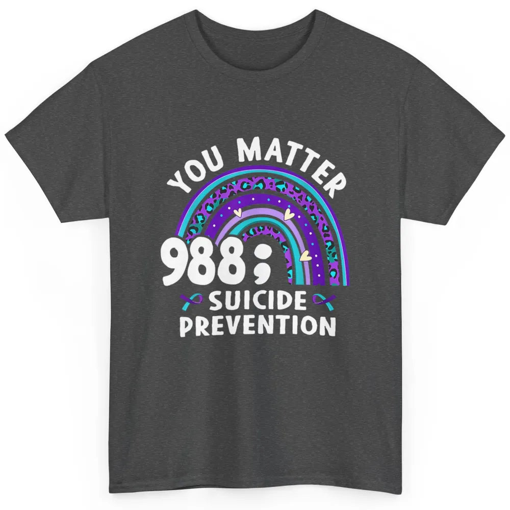 Suicide Prevention Month Hotline Semicolon Rainbow Warrior Classic Unisex T-Shirt