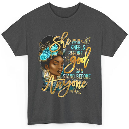 Black Girl She Who Kneels Before God Christian Afro Women Classic Unisex T-Shirt