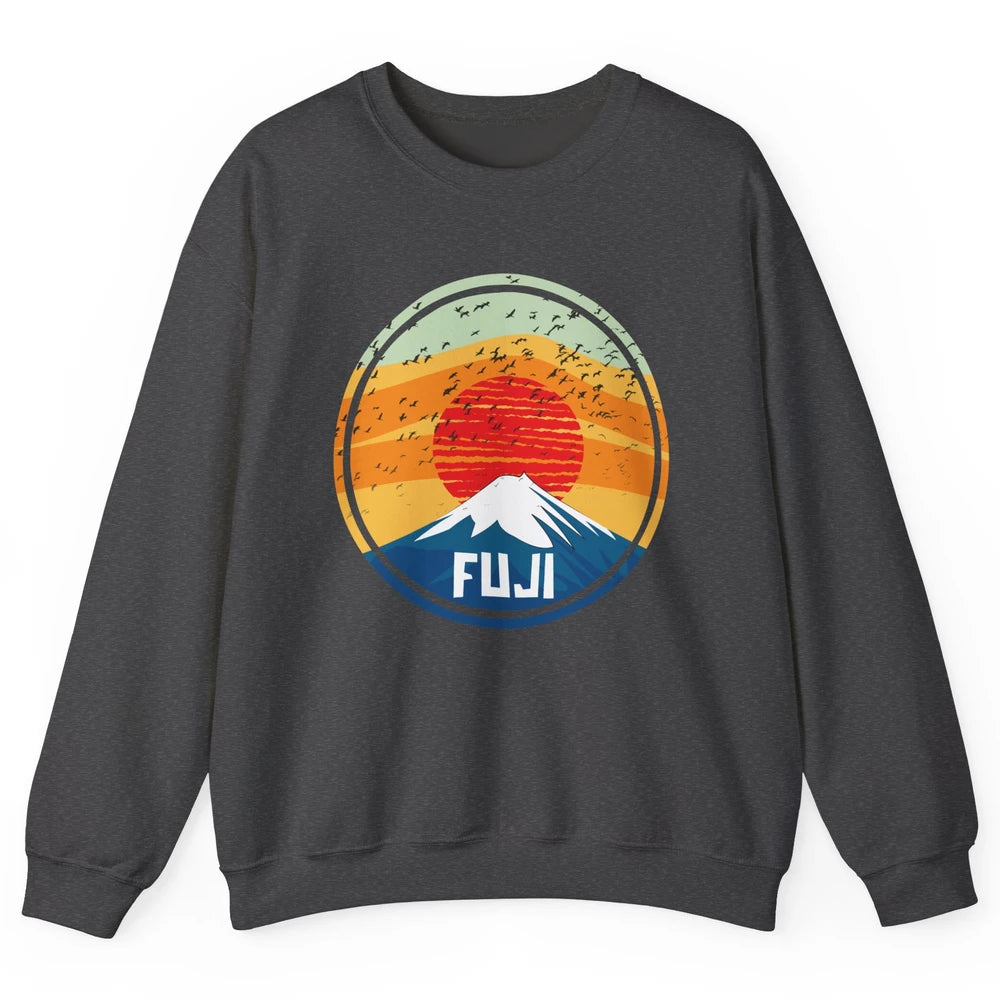 Vintage Sunset Mount Fuji The Highest Mountain In Japan Unisex Crewneck Sweatshirt