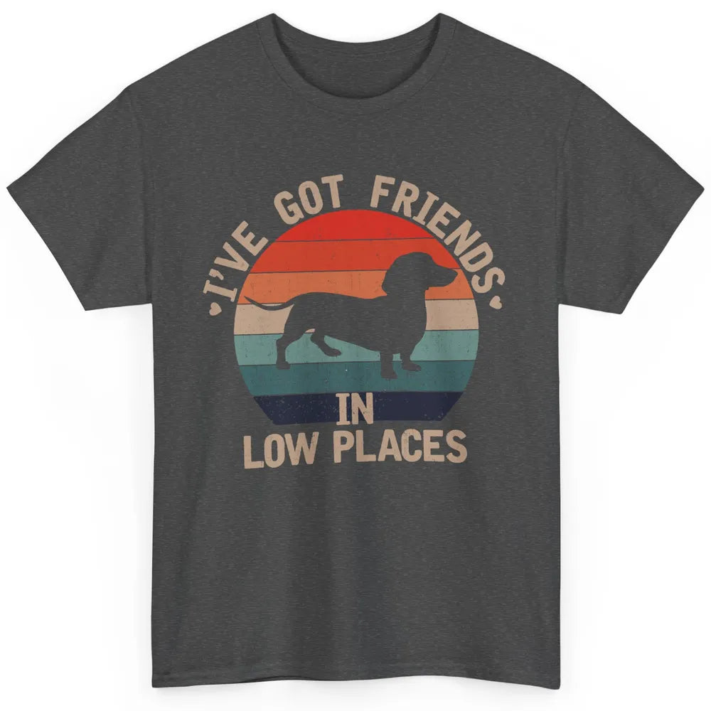 Vintage Funny Dachshund I've Got Friends In Low Places Classic Unisex T-Shirt