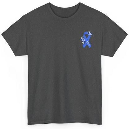 Cyclic Vomiting Syndrome Awareness Floral Blue Ribbon Gift Classic Unisex T-Shirt