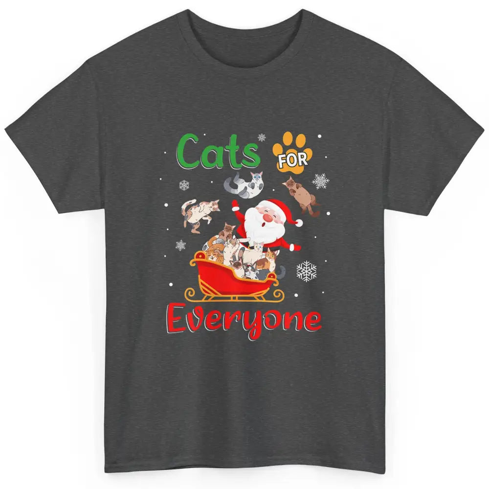 Merry Christmas Cats For Everybody Reindeer Xmas Santa Claus Classic Unisex T-Shirt