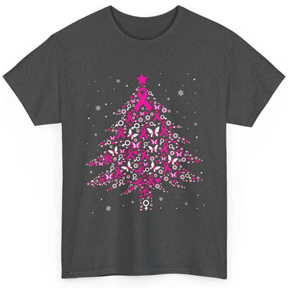 Breast Cancer Pink Ribbon Xmas Tree Breast Cancer Christmas Classic Unisex T-Shirt