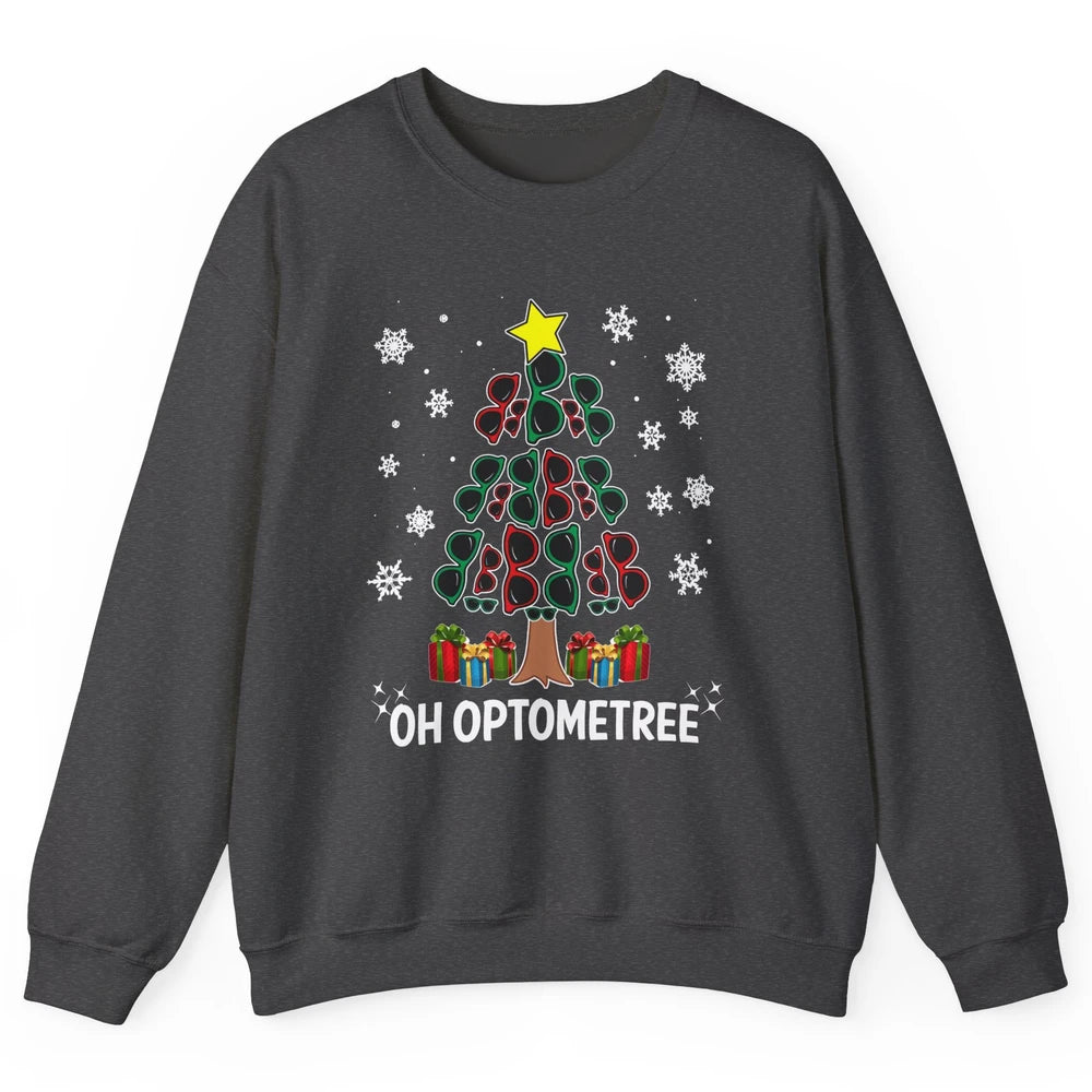 Glasses Christmas Tree Oh Optometree Optometry Optician Gift Unisex Crewneck Sweatshirt