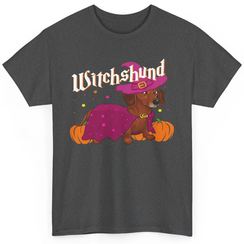 Dachshund Dog Witch Boo Moon Pumpkin Halloween Spooky Season Classic Unisex T-Shirt