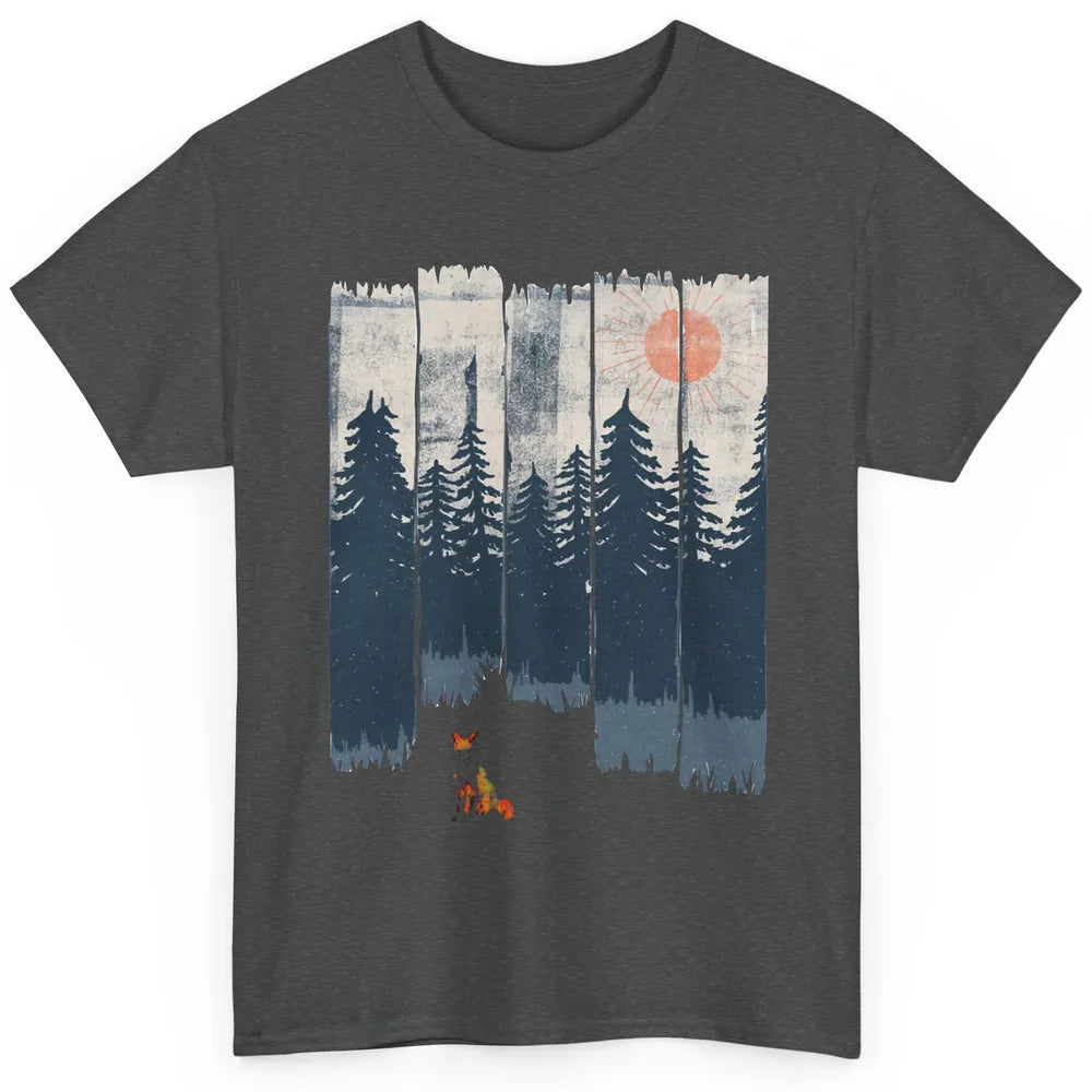 A Fox In The Wild Nature Sunset Wildlife In The Wilderness Classic Unisex T-Shirt