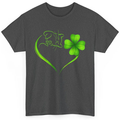 St Patricks Day Cat Shamrock Heart Go Lucky St Paddy Day Classic Unisex T-Shirt