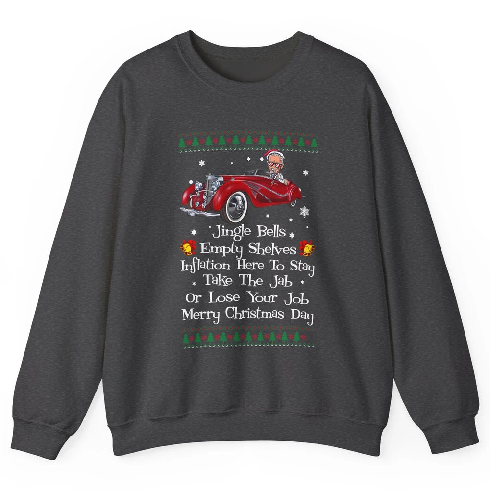 Funny Joe Biden Driving Jingle Bells Santa Christmas Costume Unisex Crewneck Sweatshirt