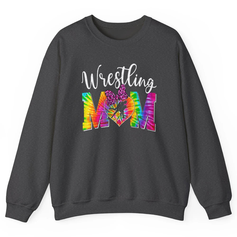 Vintage Sports Wrestling Mom Mama Martial Art Tie Dye Retro Unisex Crewneck Sweatshirt