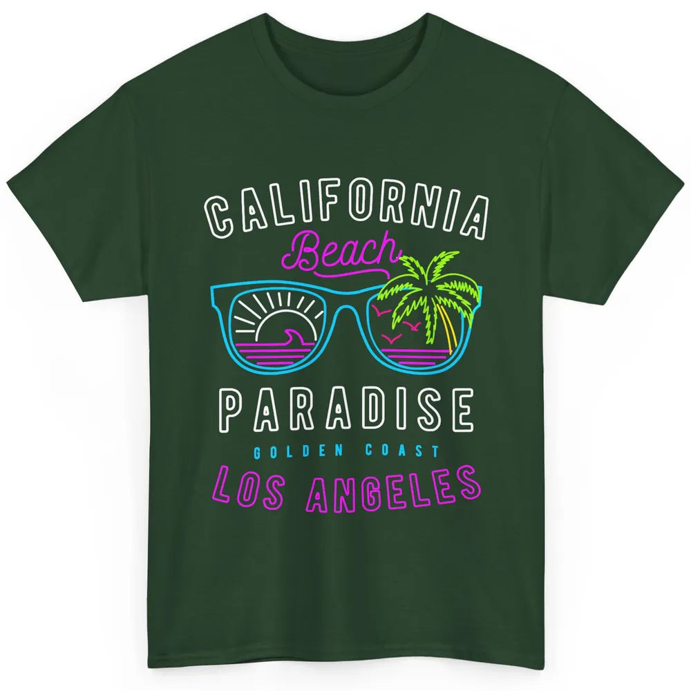 California Beach Paradise Los Angeles Golden Coast Neon 80s Classic Unisex T-Shirt