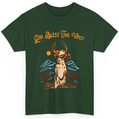 Western Country God Bless Vintage Cowboy Deer Music Desert Classic Unisex T-Shirt