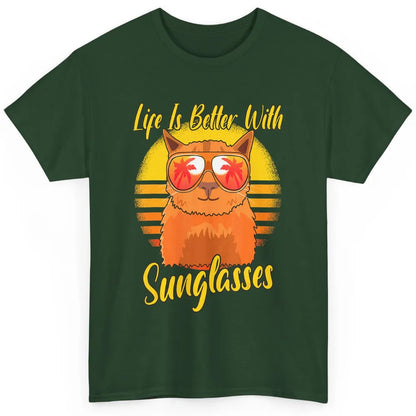 Better Sunglasses Orange Cat Summer Holiday Beach Vacation Classic Unisex T-Shirt