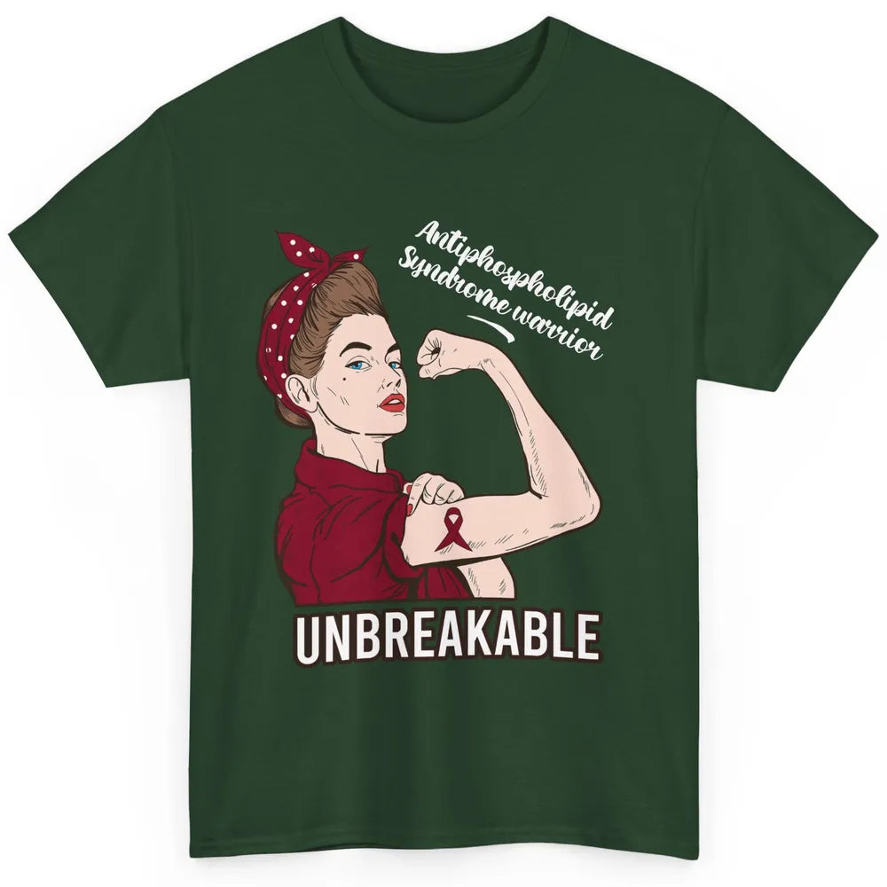 Antiphospholipid Syndrome Ribbon Strong Woman Unbreakable Classic Unisex T-Shirt